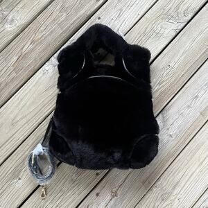 Foley + Corinna Women's Hygge Tower Black Faux Fur Purse. NEW